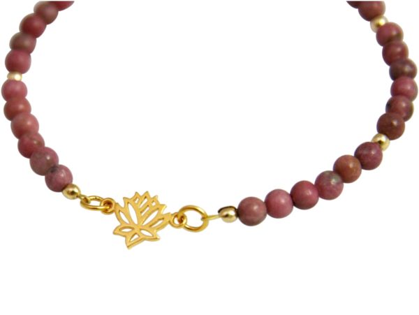 Gemshine - Damen - Armband - 925 Silber - Vergoldet - Lotus Blume - Edelstein - Rosa - YOGA - Image 4