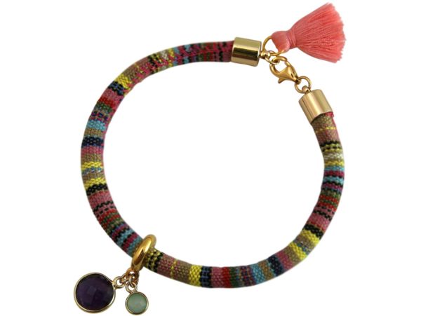 Gemshine - Damen - Armband - 925 Silber Vergoldet - AZTEC - Amethyst - Violett - Chalcedon - Image 3