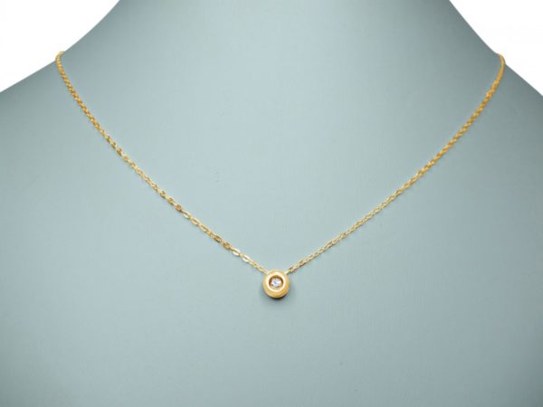 Gemshine - Damen - Halskette - Anhänger - 0,03 Karat Diamant - 925er Sterling Silber vergoldet - 42 cm - Image 5