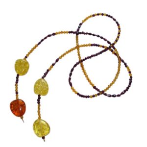 Gemshine - Damen - Halskette  - Vergoldet - Bernstein - Granat - Facettiert - Rot - Gelb - Orange - 120 cm