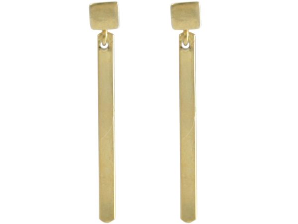 Gemshine - Damen - Ohrringe - Ohrhänger - Filigran - Minimalistisch - Geometrisch - Design - Vergoldet - 4,2 cm