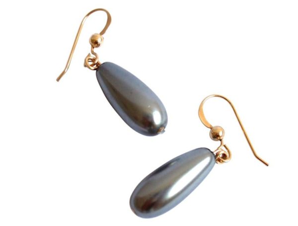 GEMSHINE Damenohrringe mit Tahiti grauen Perlen Tropfen. 2,5 cm lange hochwertig vergoldete Ohrhänger - Made in München / Germany - Im eleganten Schmucketui mit Geschenkverpackung geliefert. - Image 4